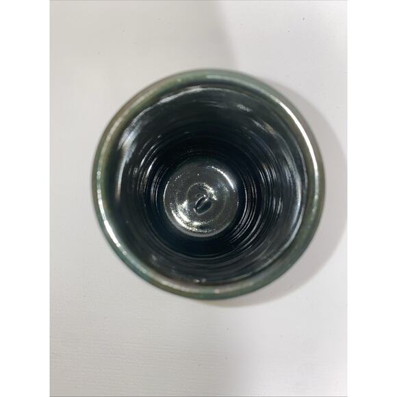 Studio Art Pottery Hand Thrown Glazed Vase/ Pen Holder Black With Trees - Picture 5 of 7